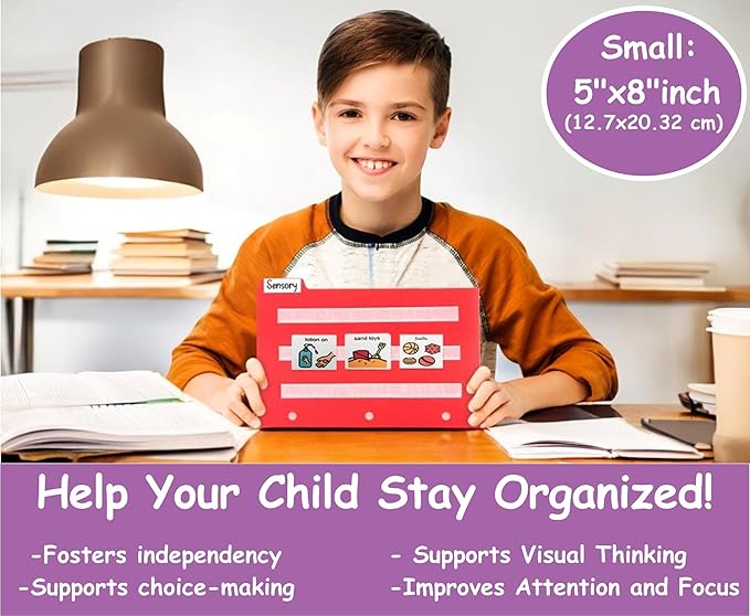 5 Small Color Dividers/Tabs Set (8”x5 Half Sheet) Perfect to Keep Your Loose Photo/Picture Symbol Communication Cards Organized. Autism ABA,ADHD, Language & Apraxia Aspergers
