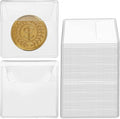 simarro 200Pcs Single Pocket Coin Flips Coin Sleeves Holders, 2.2x2.2 Inch Clear PVC Coin Protectors Badge Commemorative Coin Packaging Bag for Coins Jewelry and Small Items Storage