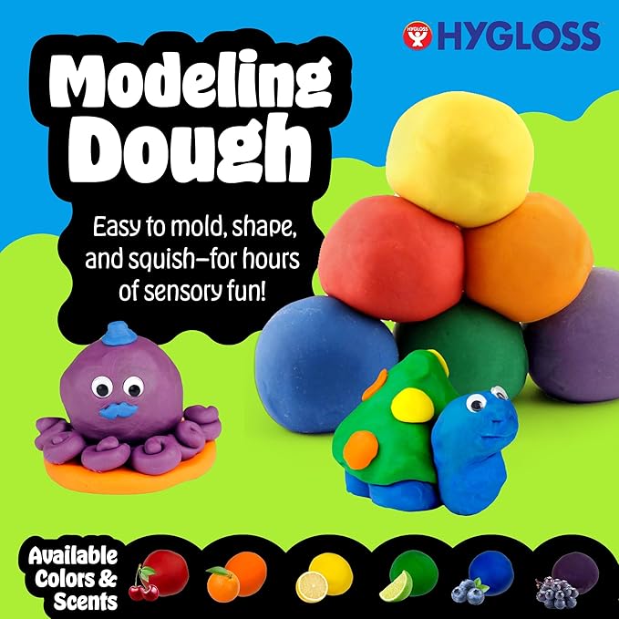 Hygloss Play Modeling Dough for Kids – Safe & Non-Toxic Sensory Dough for Arts and Crafts – 1 lb Tub – Play Clay for Toddler Activities, Preschool Classroom Must-Haves – Red Color, Scented