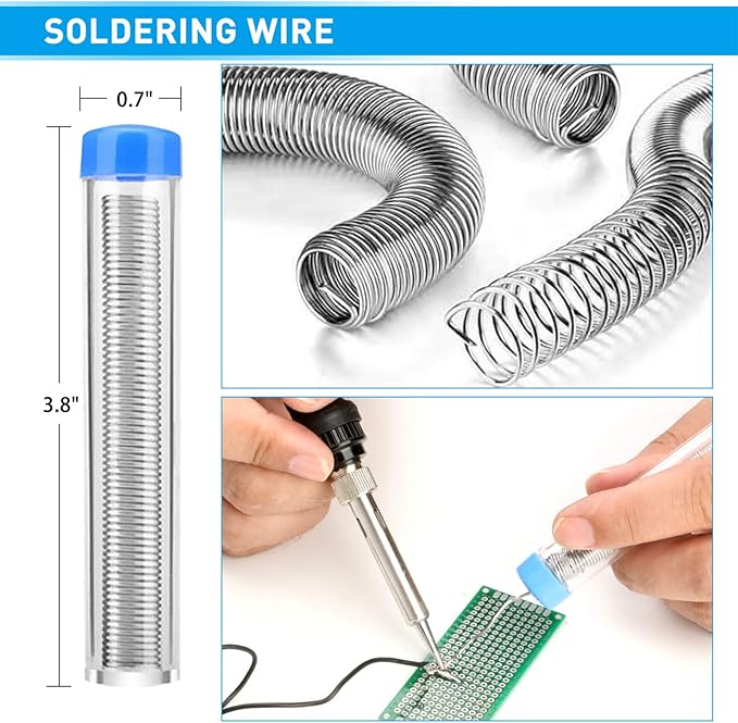 Soldering Iron Kit, 60W Upgraded Soldering Kits Adjustable Temperature Welding Tool Solder Irons Pen with On/Off Switch Use for Electrical Repairs