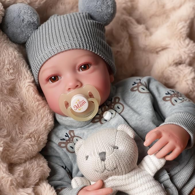 BABESIDE Lifelike Reborn Baby Dolls Boy, 20 Inch Realistic Doll for Boy Newborn Real Life Poseable Soft Vinyl and Cloth Body Baby Dolls with Clothes and Toy Gift for Kids Age 3+
