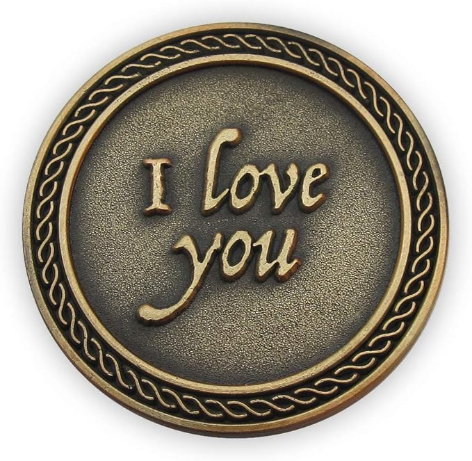 Romantic Love Expression Coins, I Love You To The Moon & Back, Anniversary Pocket Tokens for Date Night, Love Gift for Men & Women, From Him or Her