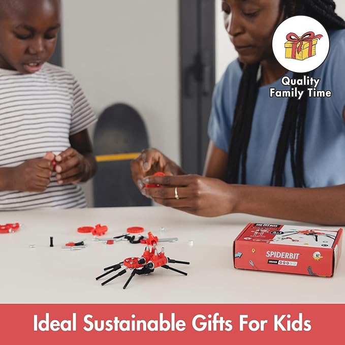 The Off Bits Erector Set: Animal Mini STEM Toys for Kids 6+, Toy Building Sets with Nuts & Bolts, STEM Building Toys Gifts for Boys and Girls (Red Spider)
