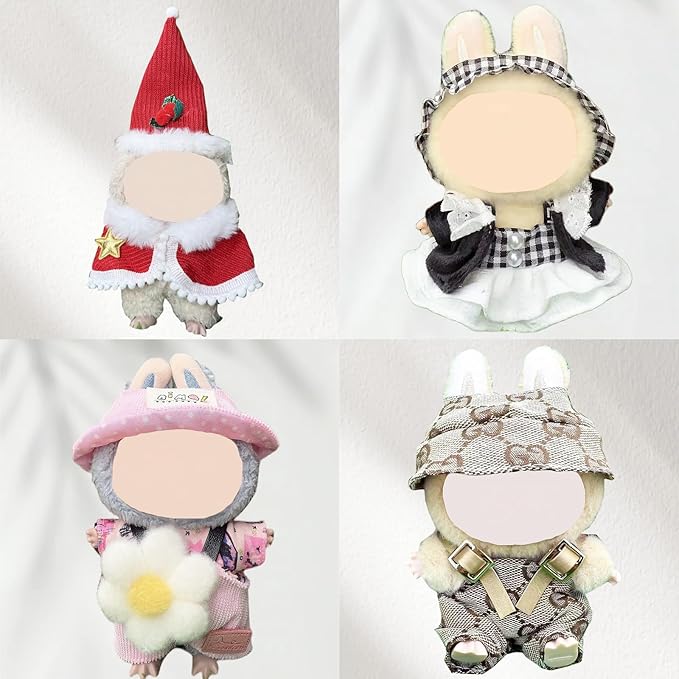 4 Pack—17cm Doll Clothes,Premium Doll Outfit with Accessories,Doll Princess Skirt,Cute Clothes Outfit for 17cm Dolls,End Dolls Fashion Clothing Set(No Dolls and Shoes) (Set 9)
