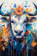 Tall Horn Cow and Maple Leaf 500-Piece Adult Puzzle - Challenging & Educational, Perfect for Room, Home & Holiday Decoration