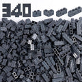 Classic Masonry Profile Bricks Pieces: 340 PCS Wall Accessories Building Block Parts Sets(Dark Gray)