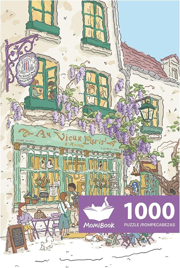 MOMIBOOK Puzzles for Adults 1000 Piece Jigsaw Puzzles of Holiday Morning, Painting Image Store Puzzle Difficult Challenging Hard Impossible Puzzle, Funny Toys & Games Christmas Birthday Gifts