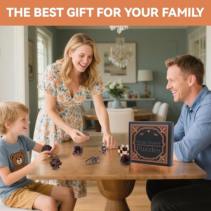 8 Pcs Brain Teaser Puzzles for Adults Teens - Wooden Puzzles 3D Puzzle Game Toys for Adults Teens - Unlock Interlocking Puzzle Adult IQ Education Smart Toys