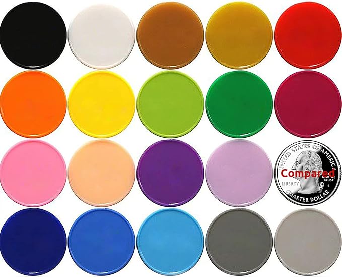 Set of 100 Opaque Plastic Learning Counters Mini Poker Chips Game Tokens with Storage Box (Blue, 1 Inch)