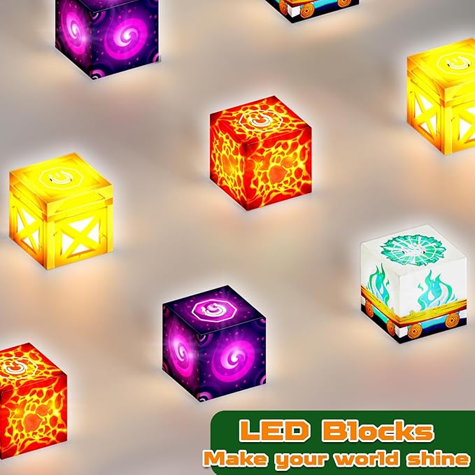 200 PCS Magnetic Blocks with Light Up Blocks - Magnetic Building Blocks, Magnetic Construction Cube Toys, STEM Sensory Learning Toys, Christmas Birthday Gifts for Toddlers Boys and Girls Age 3+
