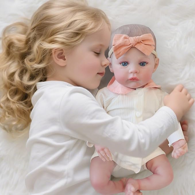 Realistic Reborn Baby Dolls-18 Inch Real Life Baby Dolls Girl Lifelike Baby Doll with Accessories for 3+ Years Old (White)