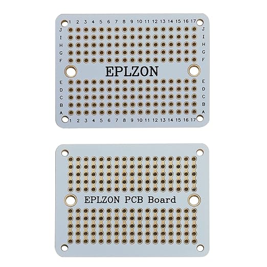 Solderable Breadboard PCB Board Gold-Plated Solder Breadboard for DIY Electronics Projects Apply to Arduino Soldering Projects 3.5"x2.05" (5 Pack + 2 Mini Board, White)