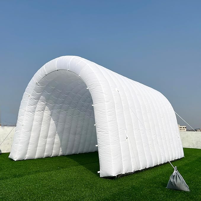 Inflatable Sports Tunnel Entrance with Built-in Blower – Advertising & Event Archway for Exhibitions, Shops, Supermarkets & Schools (White, 16x10x10Ft)
