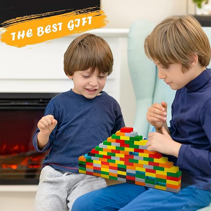 300 Piece Blue Bricks Bulk Assortment Pack, Blue Brick Accessories for Building with 12 Size, Compatible with Lego Parts and Pieces(Color: Blue)