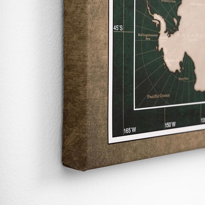 Canvas World Map with Cork Pin Board - English Lettering - Decorative Wall Decoration for All Rooms - Canvas Pictures with World Map Motif (150x100 cm, Pattern 4)