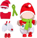 17cm Doll Clothes Set-Adorable Outfits for Dolls-Stylish Accessaries Christmas Clothing Dress-Up-Replaceable Collections, Includes—Christmas Hat+Top+Scarf +Jumpsuit+Shoes (Style H)