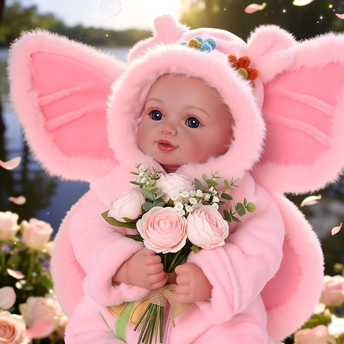 BABESIDE Baby Doll Girl - 17-Inch Soft Body Realistic Baby Doll with Blue Eyes and Fairy Outfit Real Life Baby Dolls for 3 4 5 6 7 8 9 Years Girl Birthday Gifts, Pretend Play, Christmas & Collection