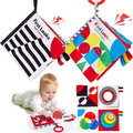 hahaland Baby Books 0-6 Months - 2PCS Infant Toys 0-6m Tummy Time Babies Toy Newborn Toys High Contrast Visual Development Sensory Book Baby Girl Boy Shower Christmas Birthday Gift Stocking Stuffers