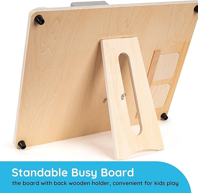 Montessori Large Busy Board for Toddlers 3 Years Old - 20 in 1 Wooden Sensory Educational Toys -Fidget Toys for Autistic Children-Preschool Learning Activities Fine Motor Skills
