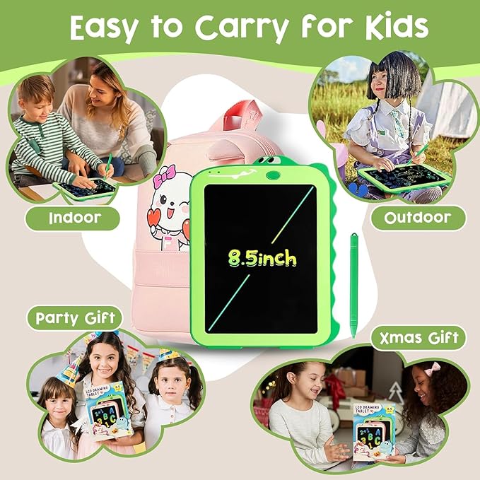 2Pack LCD Writing Tablet for Kids,Toddlers Toys Drawing Board, Educational Kid Toys, Doodle Pad Dinosaur Toys for 2 3 4 5 6 7 8 Year Old Boys Girls Birthday Party Christmas Gifts,8.5inch