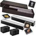 Coin Capsule Coin Snap Holder 2 x 2 Inch Half Dollar Coin Holder, Coin Cases for Collectors Coin Sleeves Collectors for Coin Collection Supplies (Black Foam Gasket with Gift Box, 102)