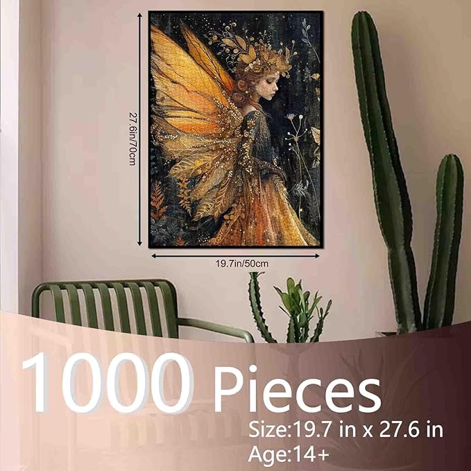 Tucocoo 1000 Piece Jigsaw Puzzles for Adults Autumn Leaves Princess Jigsaw Puzzle Retro Abstract Butterfly Girls 1000 Pieces Puzzles for Challenging Family Activity Game DIY Puzzle Wall Decor Gifts