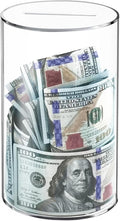 Clear Piggy Bank for Adults/Kids, Acrylic Unopenable Money Box for Cash Coin Saving, Must Break to Open, Money Saving Jar for Adults Boys Girls, Size 10" H x 6" Diameter