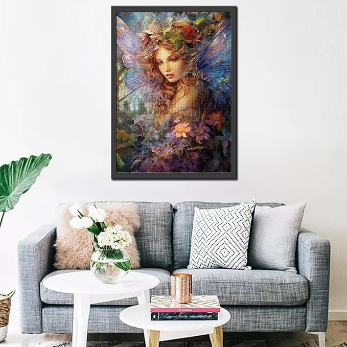 Tucocoo Flower Fairy Female Jigsaw Puzzle 1000 Pieces Puzzles for Adults, Butterfly Girl Portraits Art Jigsaw Puzzles for Challenging Family Activity Games DIY Puzzle for Home Decor Gifts