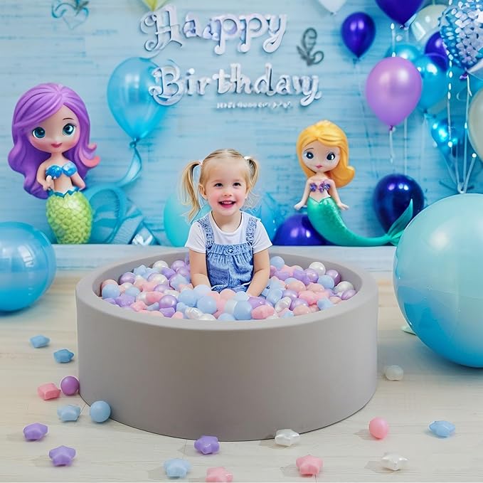GOGOSO Ball Pit Balls for Toddlers Phthalate-Free BPA-Free Non-Toxic Crush Proof Soft Plastic Play Balls Baby Kids Shape Tent Pool Playhouse Playpen Party Decor, Pink Blue Purple White,500PCS