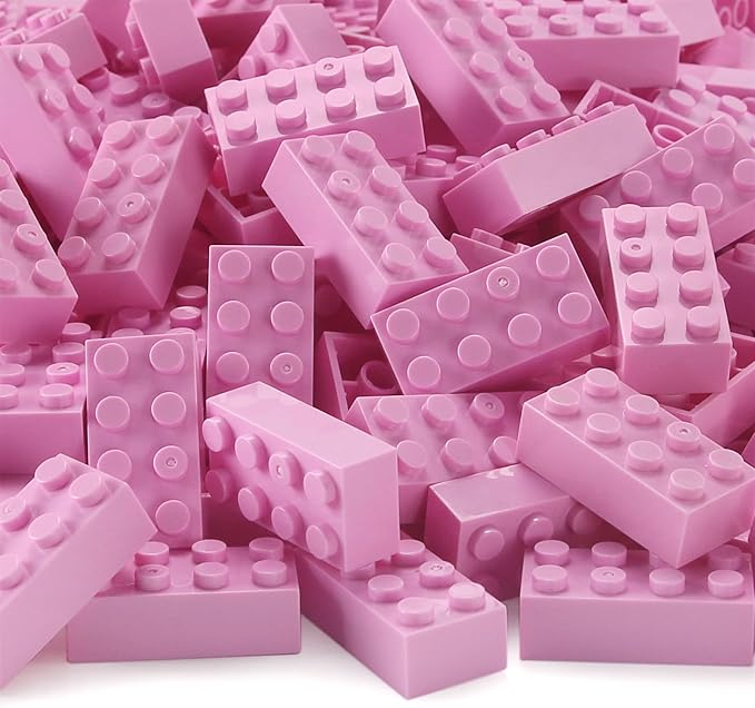 Feleph 2x4 Bricks 320 Pieces Bright Pink Parts Classic Building kit Girls Boys Kids Set Basic Blocks Toy Compatible with 3001 Major Brands