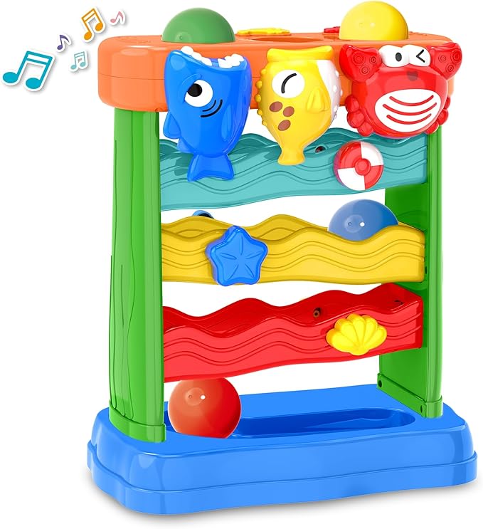 Toys for 1 2 3 Years Old Boys & Girls, Toddler Musical Toy for 6-12-18-24 Months, Interactive Montessori Toys with Light & Sound,Christmas Birthday Gifts for Baby Age 1-2 Years Old