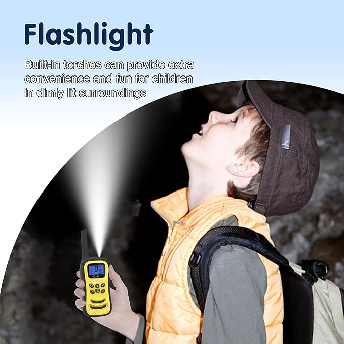 QUOLIX Walkie Talkies for Kids 3 Pack, Rechargeable Kids Walkie Talkies Toy for 3-12 YrO Boys, Long Range Walkie Talkie with 22 Channels & Flashlight Birthday Gifts for Kid‘s Outdoor Adventure