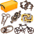 6 PCS Metal Brain Teaser Puzzles Logic Metal Puzzle for Adult Kid Toy Lock Puzzles Gift for Adults Teenagers Kids