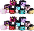 Childom 20 Pack Slap Bracelets 2-Color Reversible Charm Bracelets stage sequins horsetail buckle color ball head hair accessories hair accessories Magic Wristband
