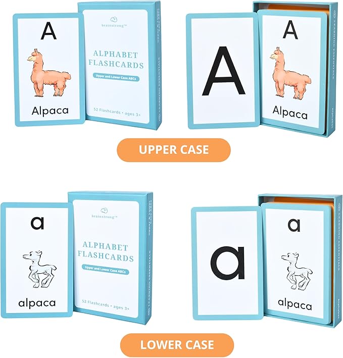 ABC Flashcards and 250 Phonics Words | Ages 3-6 | Learn Alphabet and Reading with Phonics | Brainstrong 2 Premium Boxes, 100 flashcards