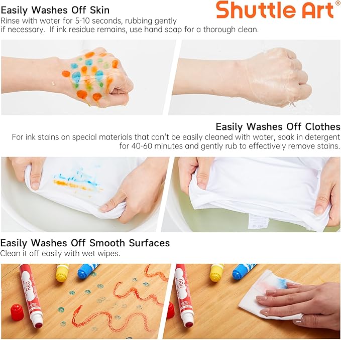 Shuttle Art Dot Markers, 20 Colors Washable Markers for Toddlers,Bingo Daubers Supplies Kids Preschool Children, Non Toxic Water-Based