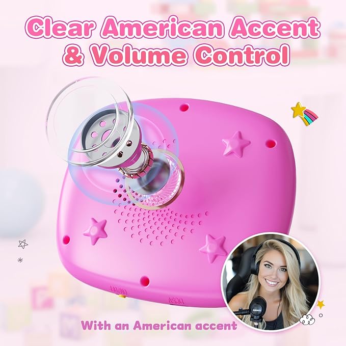 HOMESTEC Toddlers Talking Flash Cards with American Accent & 144 Sight Words, Speech Therapy Toys for 3 4 5 6 Years Old Boys and Girls (Pink)
