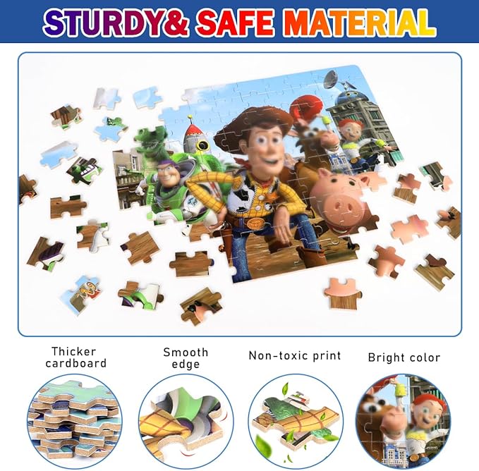 Puzzles for Kids Ages 4-8,Kids Puzzle in a Metal Box,Cute Kid Small Toys Puzzles,Children Boys Girls Learning Educational Toy,100 Pieces