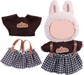 17cm Doll Clothes Set, Premium Jeans & Knitted Sweater Outfit for 17cm 15cm Dolls, Cute Dress Up Fashion, No Doll Included (Smile, 17cm/15cm)