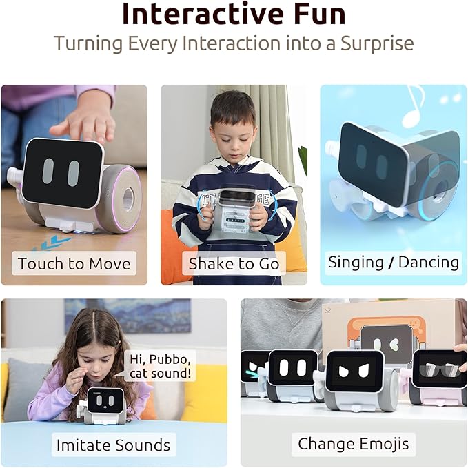 WhalesBot Pubbo Air Play & Education Robot for Kids, Voice & Touch & APP Control, STEM & Coding Robot with Multiple Sensors, Modular/Scratch Programming, Best Educational Gift for Boys & Girls Ages 6+