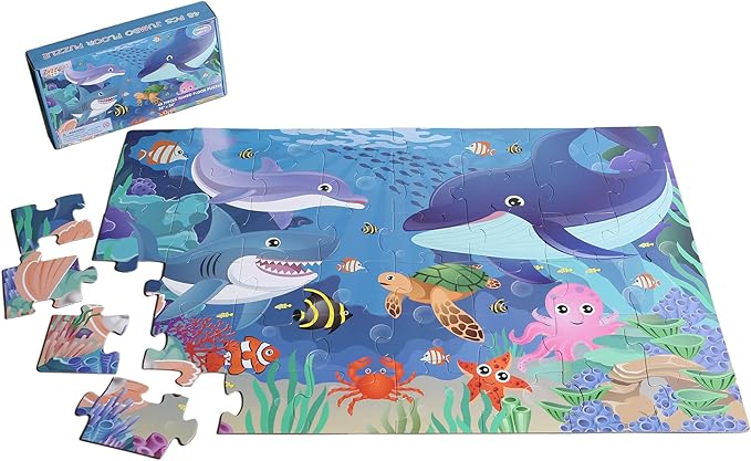 Underwater Floor Puzzle for Kids 3-5: 48 Large Pieces for Children Ages 4-8 - Learning & Eductional Jigsaw Puzzle for Toddler's Gift & Family Activities