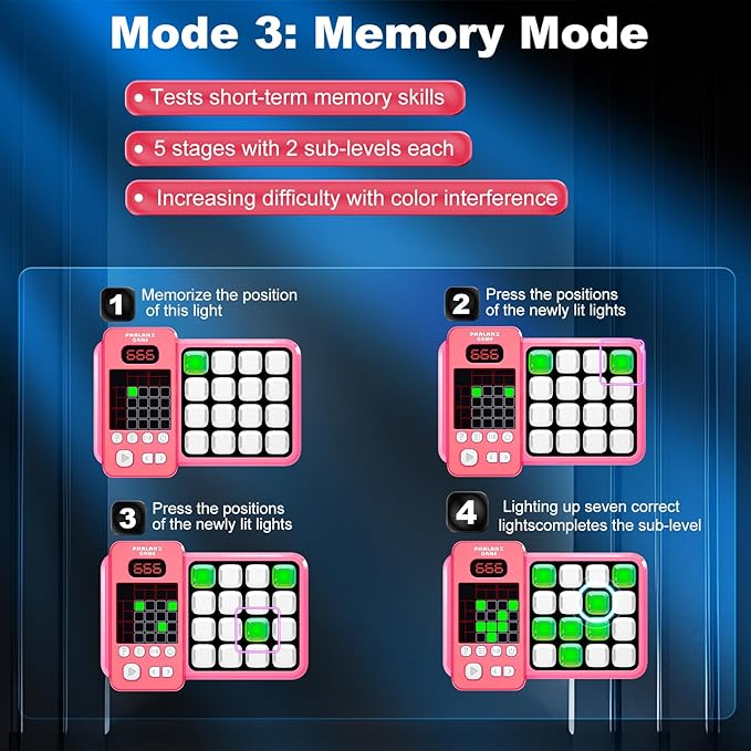 Logic Puzzle & Memory Game for Kids 3+, Tutorial Mode & LED Display – Interactive Brain Development Game for Family Fun & Gifts