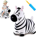 iPlay, iLearn Bouncy Pals Zebra Hopping Horse, Plush Inflatable Animal Hopper, Indoor n Outdoor Ride on Jumping Bounce Toys, Birthday Gift for 18 Months 2 3 4 5 Year Old Kids Toddlers Boys Girls
