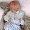 JIZHI Lifelike Reborn Baby Dolls Girl, 17 Inch Real Baby Doll Soft Body Realistic Newborn Vinyl Silicone Baby Doll Full Body Poseable Real Life Baby Dolls with Feeding Kit Gift Box for Kids Age 3+