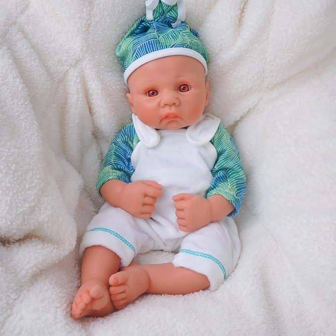 Boy 15 Inch, Full Silicone Baby Doll, Realistic Baby Dolls, Realistic Veins & Pose, Not Vinyl, Reborn Baby Dolls Silicone Full Body, Gift Set