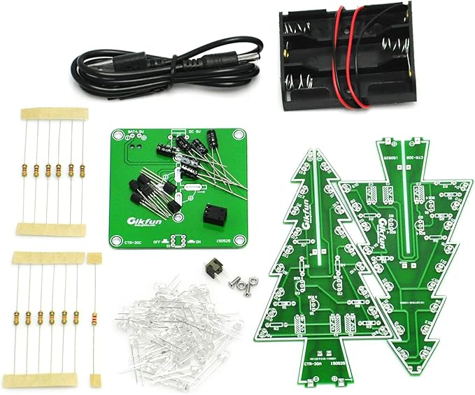 Gikfun Christmas Tree 3D Xmas Tree Led DIY Kits 7 Color Flash Circuit LED EK1697