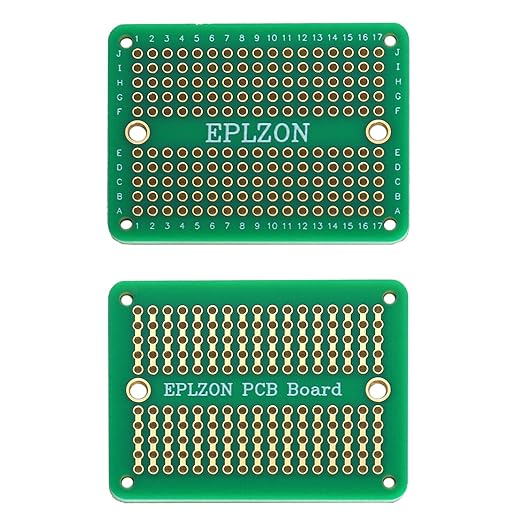 Solderable Breadboard PCB Board Gold-Plated Solder Breadboard for DIY Electronics Projects Apply to Arduino Soldering Projects 3.5"x2.05" (5 Pack + 2 Mini Board, Green)