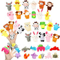 HyDren 32 Pcs Finger Puppets Set for Toddlers Mini Stuffed Animals Finger Puppets Bulk Soft Velvet kidsToys for Storytelling, Role Playing, Teaching, and Birthday Party Supplies
