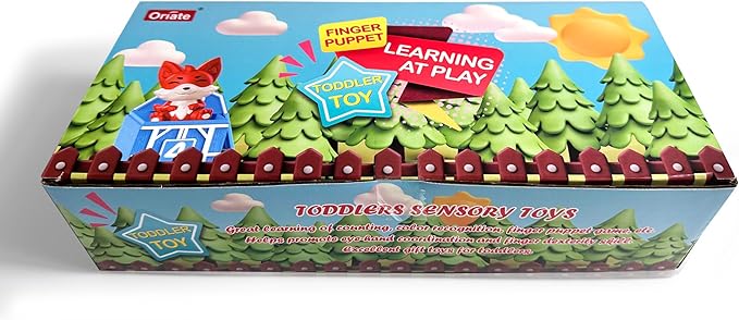 Oriate Animal Toddler Learning Toys, Sensory Learning Toy Safari Animal for Counting Sorting, Zoo Animals Educational Finger Puppets Stacking Montessori Toys, Kids Birthday Gift 20Pcs 12M+