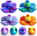 4PCS Gear Ball 3D Printed Spin Ball or Cube Fidget Toy, 2.6 Inch Gear Sphere Fidget Toy,Fidget Gear Sphere Toy for Stress and Anxiety Relief, Gear Sphere Desk Toy for Adults & Kids